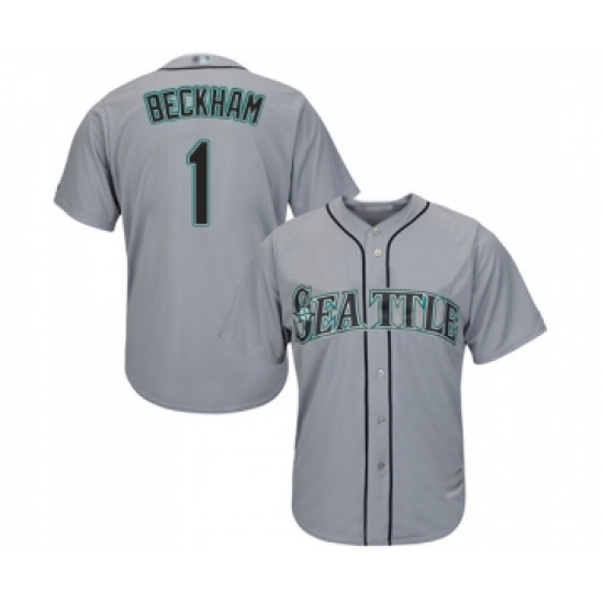 Men's Seattle Mariners #1 Tim Beckham Replica Grey Road Cool Base Baseball Jersey - Ujersey