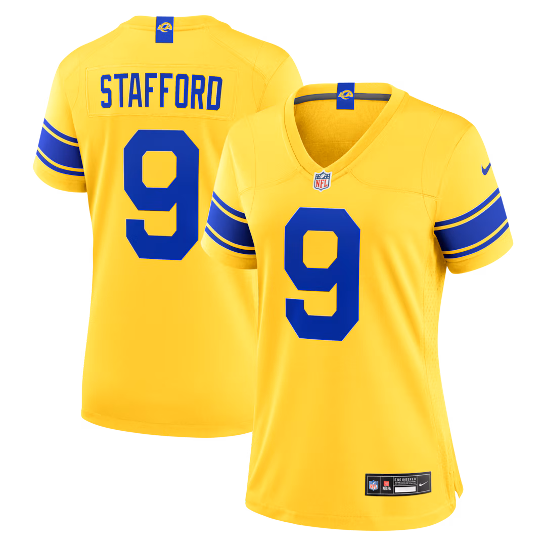 Women's Los Angeles Rams Matthew Stafford Nike Classic Sol Game Jersey - Ujersey