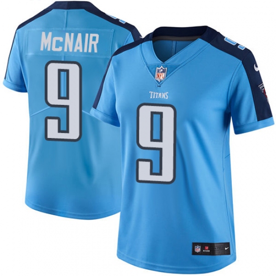 Women's Nike Tennessee Titans #9 Steve McNair Light Blue Team Color Vapor Untouchable Limited Player NFL Jersey - Ujersey