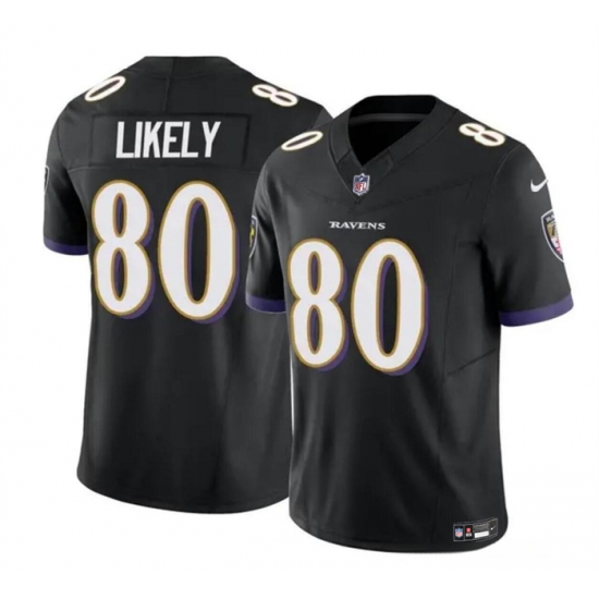 Men's Baltimore Ravens #80 Isaiah Likely Black 2023 F.U.S.E. Vapor Limited Football Stitched Jersey - Ujersey