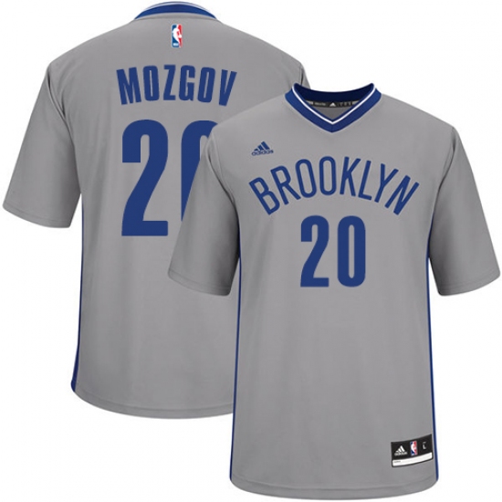 Men's Adidas Brooklyn Nets #20 Timofey Mozgov Swingman Gray Alternate NBA Jersey - Ujersey