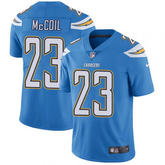 Men's Nike Los Angeles Chargers #23 Dexter McCoil Electric Blue Alternate Vapor Untouchable Limited Player NFL Jersey - Ujersey