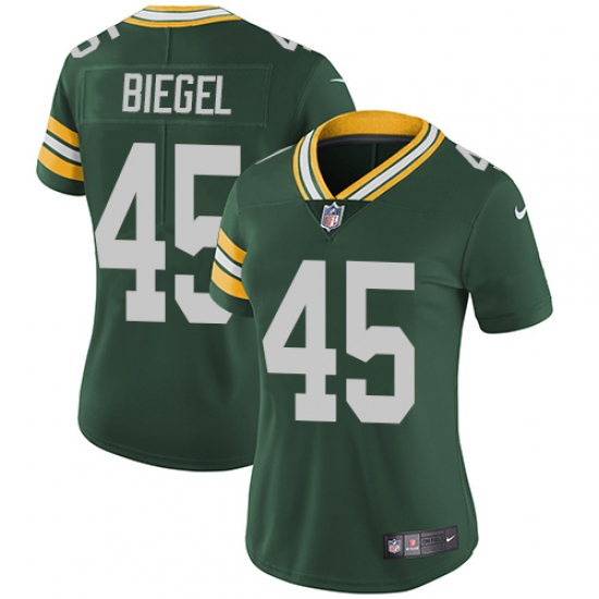 Women's Nike Green Bay Packers #45 Vince Biegel Green Team Color Vapor Untouchable Limited Player NFL Jersey - Ujersey