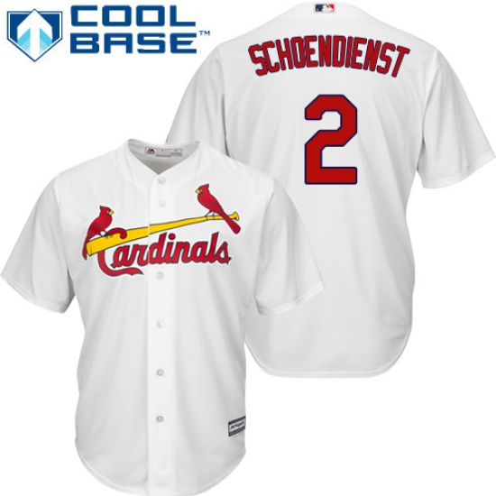 Men's Majestic St. Louis Cardinals #2 Red Schoendienst Replica White Home Cool Base MLB Jersey - Ujersey