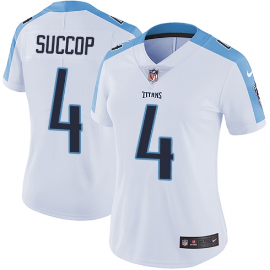 Women's Nike Tennessee Titans #4 Ryan Succop Elite White NFL Jersey - Ujersey