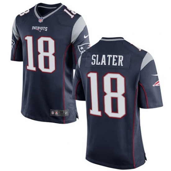 Men's Nike New England Patriots #18 Matthew Slater Game Navy Blue Team Color NFL Jersey - Ujersey