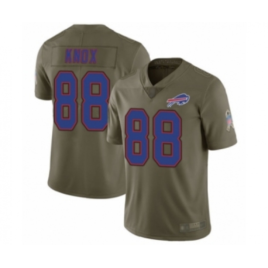 Men's Buffalo Bills #88 Dawson Knox Limited Olive 2017 Salute to Service Football Jersey - Ujersey