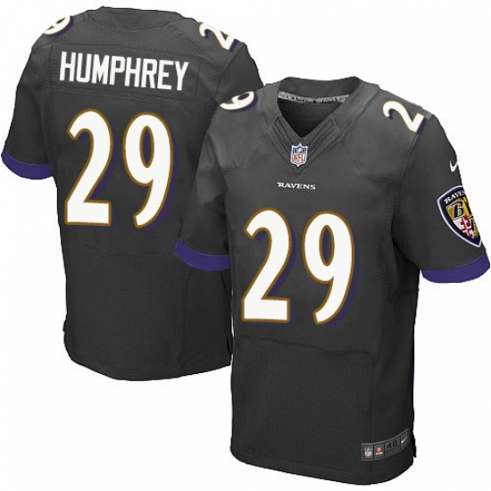 Men's Nike Baltimore Ravens #29 Marlon Humphrey Elite Black Alternate NFL Jersey - Ujersey