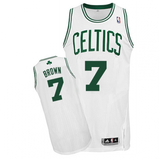 Men's Adidas Boston Celtics #7 Jaylen Brown Authentic White Home NBA Jersey - Ujersey