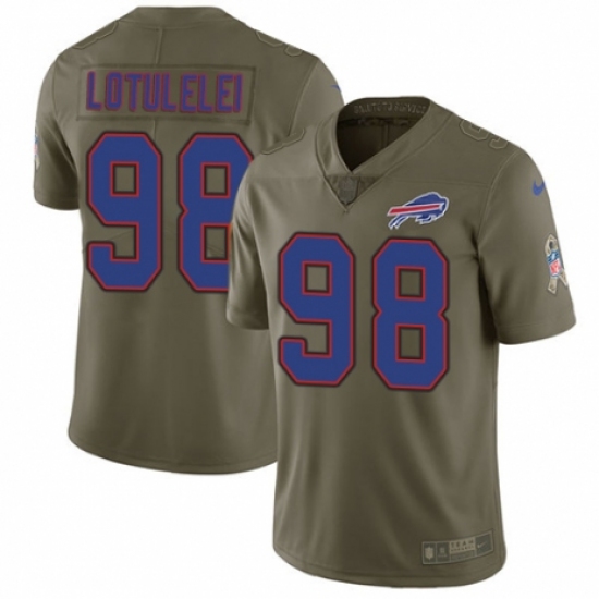 Men's Nike Buffalo Bills #98 Star Lotulelei Limited Olive 2017 Salute to Service NFL Jersey - Ujersey