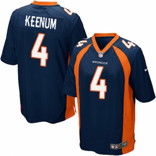 Men's Nike Denver Broncos #4 Case Keenum Game Navy Blue Alternate NFL Jersey - Ujersey