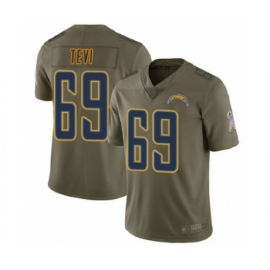Youth Los Angeles Chargers #69 Sam Tevi Limited Olive 2017 Salute to Service Football Jersey - Ujersey