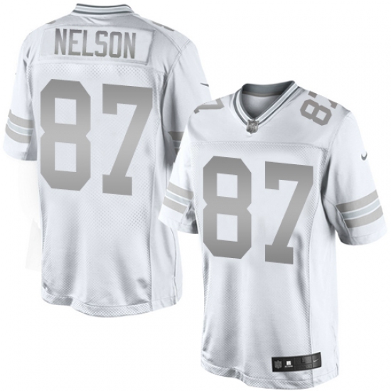 Men's Nike Green Bay Packers #87 Jordy Nelson Limited White Platinum NFL Jersey - Ujersey