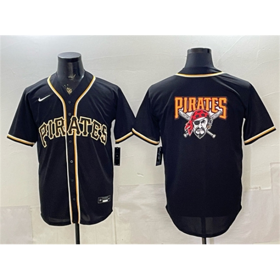 Men's Pittsburgh Pirates Team Big Logo 2026 Fashion Black Out Stitched Baseball Jersey - Ujersey