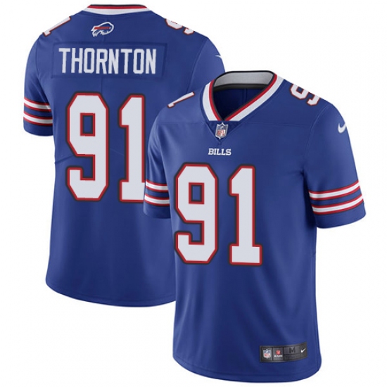 Men's Nike Buffalo Bills #91 Cedric Thornton Royal Blue Team Color Vapor Untouchable Limited Player NFL Jersey - Ujersey