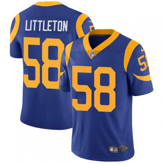 Youth Nike Los Angeles Rams #58 Cory Littleton Royal Blue Alternate Vapor Untouchable Limited Player NFL Jersey - Ujersey