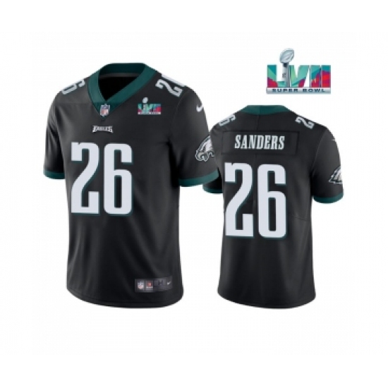 Men's Philadelphia Eagles #26 Miles Sanders Black Super Bowl LVII Patch Vapor Untouchable Limited Stitched Jersey - Ujersey