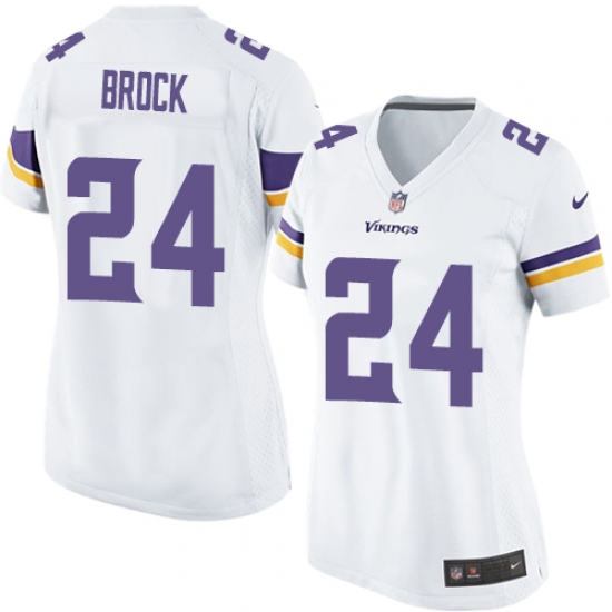 Women's Nike Minnesota Vikings #24 Tramaine Brock Game White NFL Jersey - Ujersey