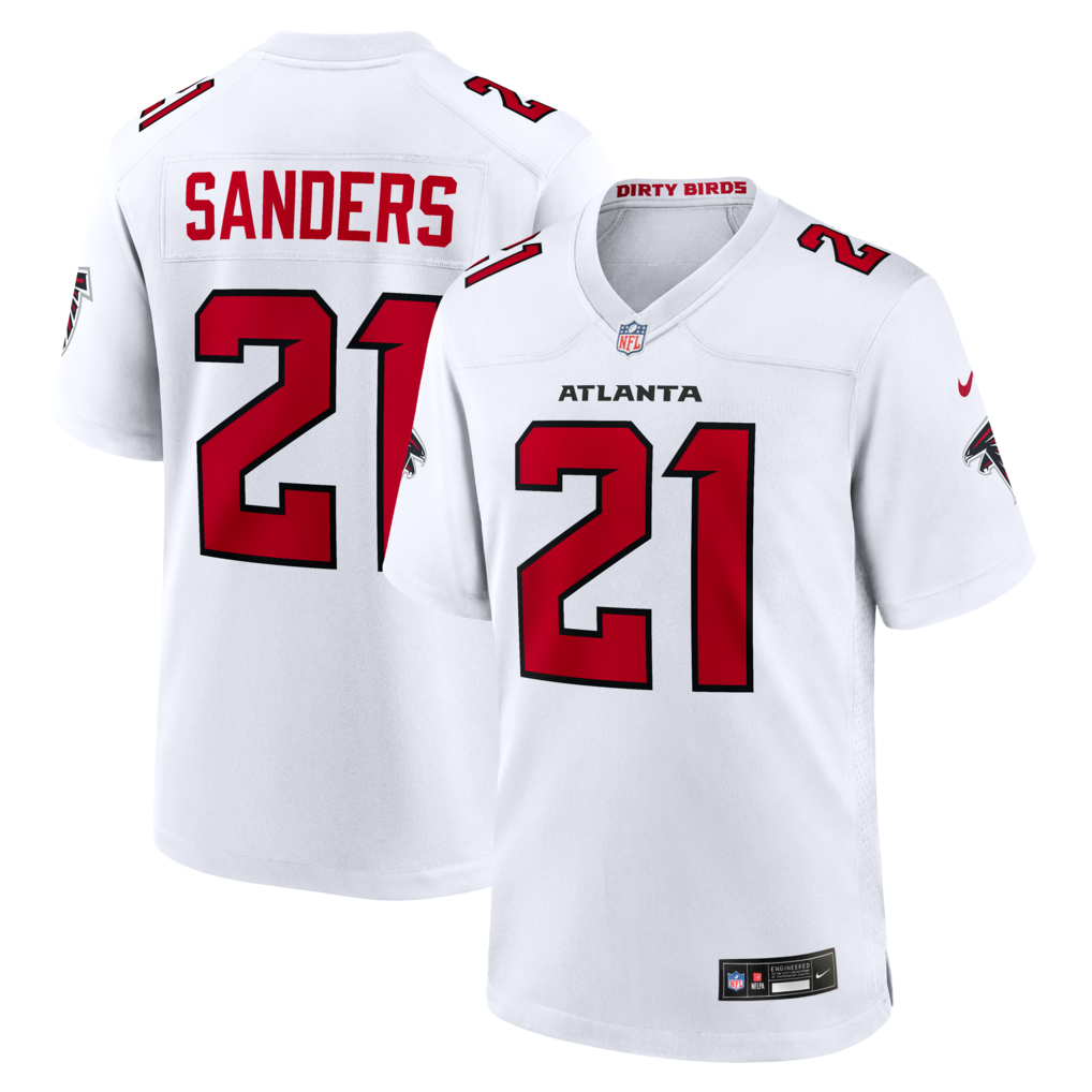 Men's Atlanta Falcons Deion Sanders Nike White Retired Player Game Jersey - Ujersey NHL