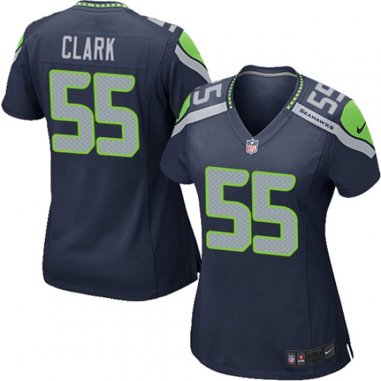 Women's Nike Seattle Seahawks #55 Frank Clark Game Steel Blue Team Color NFL Jersey - Ujersey