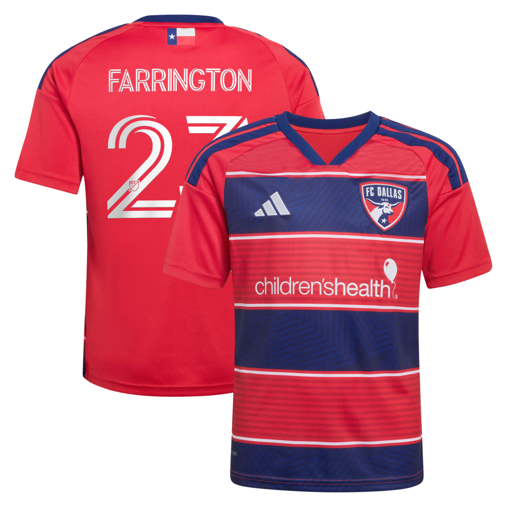Youth FC Dallas Logan Farrington adidas Red 2026 DNA Kit Replica Jersey - Ujersey