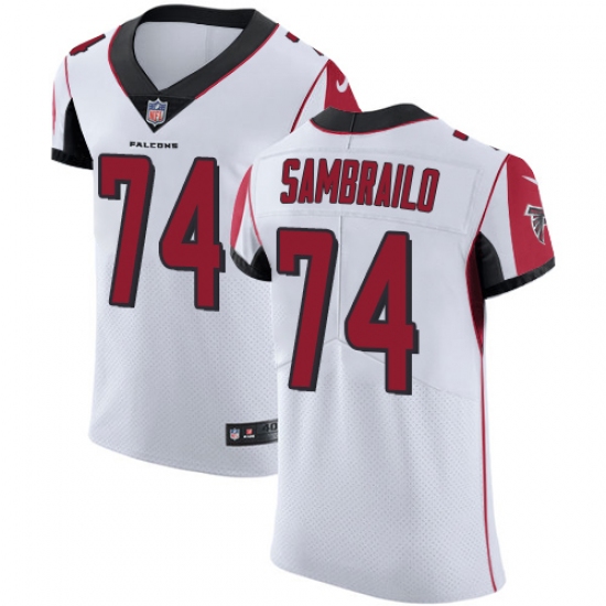 Men's Nike Atlanta Falcons #74 Ty Sambrailo White Vapor Untouchable Elite Player NFL Jersey - Ujersey