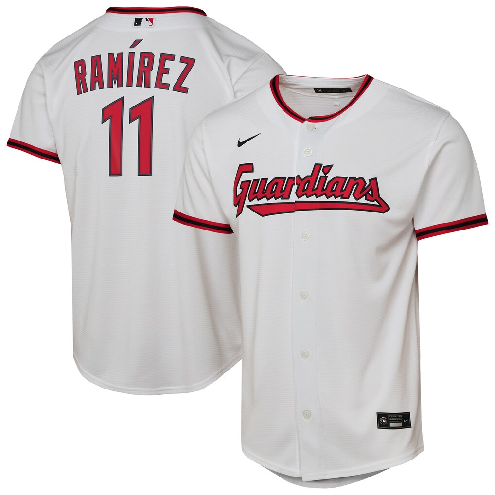 Youth Cleveland Guardians José Ramírez Nike White Home Replica Player Jersey - ujerseystore