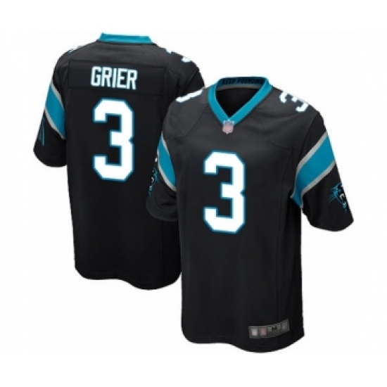 Men's Carolina Panthers #3 Will Grier Game Black Team Color Football Jersey - Ujersey