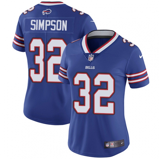 Women's Nike Buffalo Bills #32 O. J. Simpson Royal Blue Team Color Vapor Untouchable Limited Player NFL Jersey - Ujersey