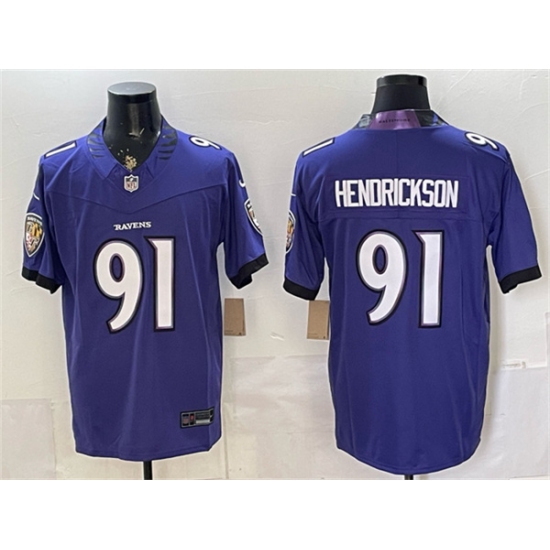 Men's Baltimore Ravens #91 Trey Hendrickson Purple 2026 F.U.S.E. Vapor Limited Football Stitched Jersey - Ujersey