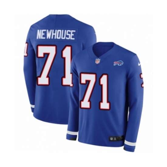 Men's Nike Buffalo Bills #71 Marshall Newhouse Limited Royal Blue Therma Long Sleeve NFL Jersey - Ujersey