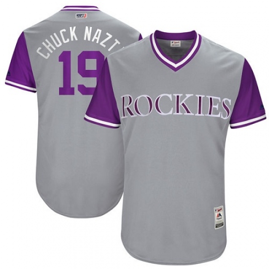 Men's Majestic Colorado Rockies #19 Charlie Blackmon 