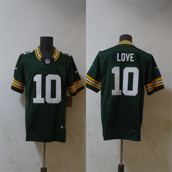 Men's Green Bay Packers #10 Jordan Love Green Vapor 2024 F.U.S.E. Limited Stitched Football Jersey - Ujersey