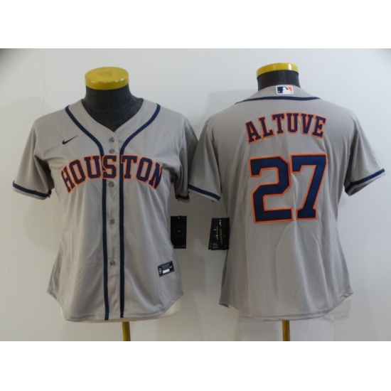 Women's Houston Astros #27 Jose Altuve Authentic Grey Bound Baseball Jersey - Ujersey