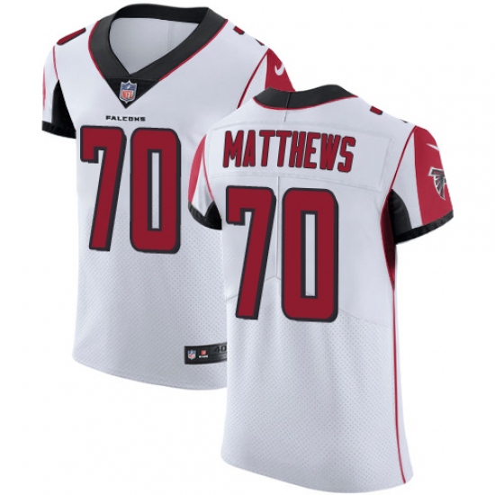 Men's Nike Atlanta Falcons #70 Jake Matthews White Vapor Untouchable Elite Player NFL Jersey - Ujersey