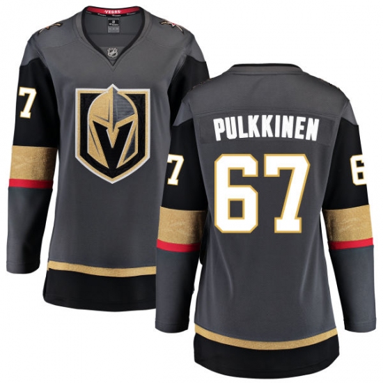 Women's Vegas Golden Knights #67 Teemu Pulkkinen Authentic Black Home Fanatics Branded Breakaway NHL Jersey - Ujersey