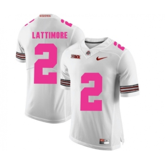 Ohio State Buckeyes 2 Overview Lattimore White 2018 Breast Cancer Awareness College Football Jersey - Ujersey