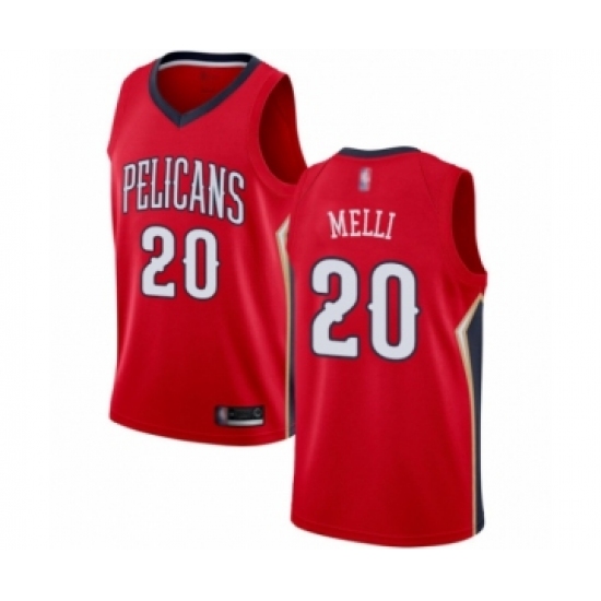 Women's New Orleans Pelicans #20 Nicolo Melli Swingman Red Basketball Jersey Statement Edition - Ujersey