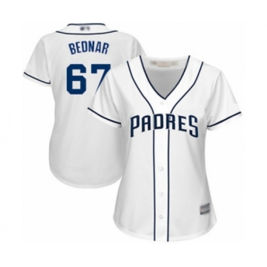 Women's San Diego Padres #67 David Bednar Authentic White Home Cool Base Baseball Player Jersey - Ujersey