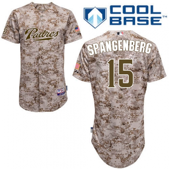 Men's Majestic San Diego Padres #15 Cory Spangenberg Replica Camo Alternate 2 Cool Base MLB Jersey - Ujersey
