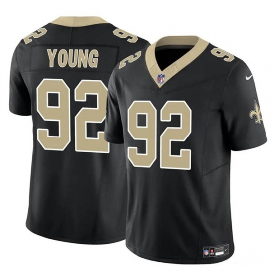 Men's New Orleans Saints #92 Chase Young Black 2023 F.U.S.E. Vapor Limited Football Stitched Jersey - Ujersey