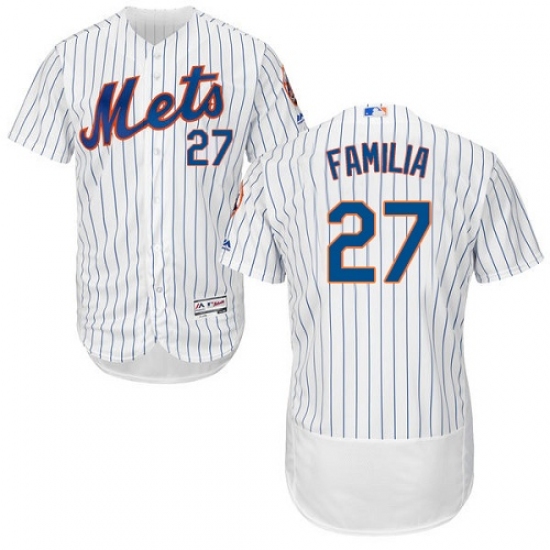 Men's Majestic New York Mets #27 Jeurys Familia White Home Flex Base Authentic Collection MLB Jersey - Ujersey