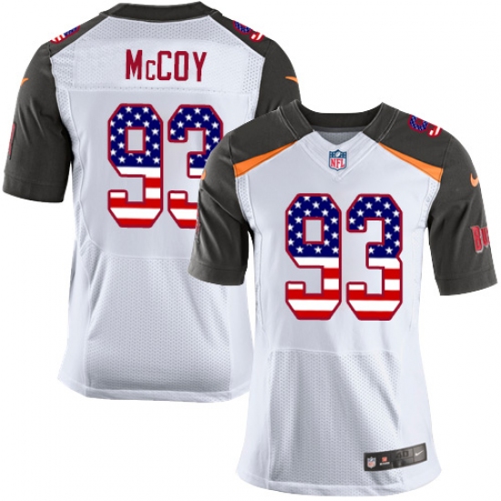 Men's Nike Tampa Bay Buccaneers #93 Gerald McCoy Elite White Road USA Flag Fashion NFL Jersey - ujerseystore