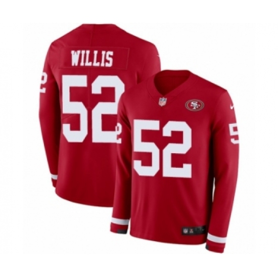 Men's Nike San Francisco 49ers #52 Patrick Willis Limited Red Therma Long Sleeve NFL Jersey - Ujersey