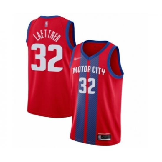 Women's Detroit Pistons #32 Christian Laettner Swingman Red Basketball Jersey - 2019 20 City Edition - Ujersey