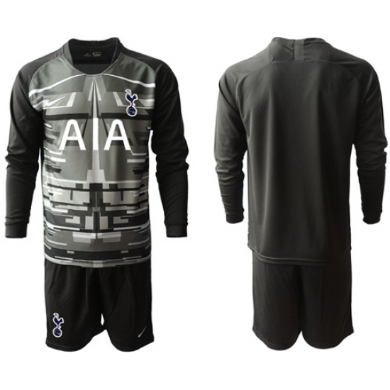 Tottenham Hotspur Blank Black Goalkeeper Long Sleeves Soccer Club Jersey