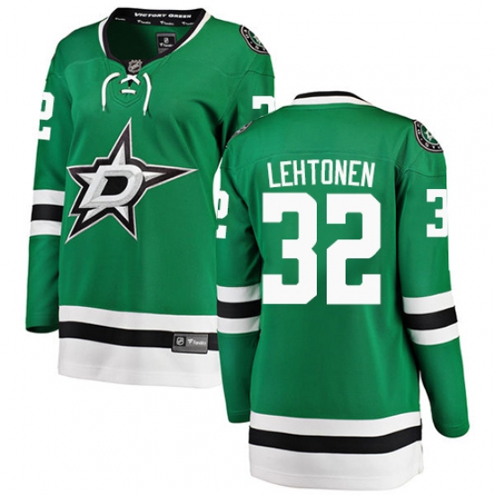 Women's Dallas Stars #32 Kari Lehtonen Authentic Green Home Fanatics Branded Breakaway NHL Jersey - Ujersey