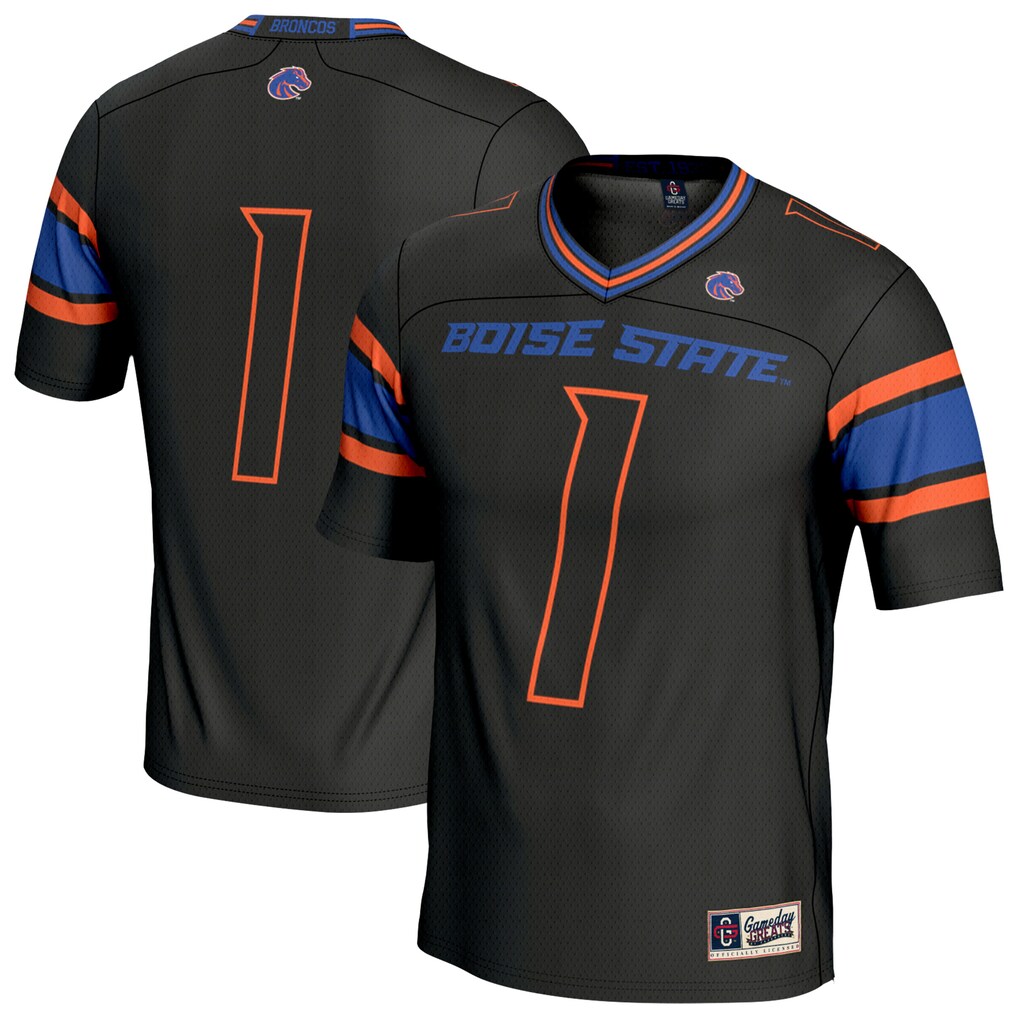 Unisex GameDay Greats Black Boise State Broncos Collegiate Football Lightweight Fashion Jersey - U-jersey
