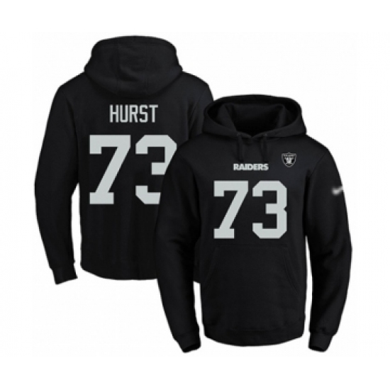 Football Men's Oakland Raiders #73 Maurice Hurst Black Name & Number Pullover Hoodie - Ujersey