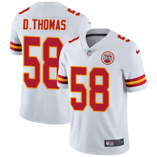 Youth Nike Kansas City Chiefs #58 Derrick Thomas White Vapor Untouchable Limited Player NFL Jersey - Ujersey